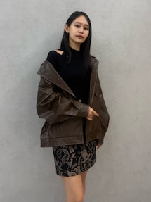 YUKKOコラボ】レースアップジャガードミニスカート【セットアップ着用