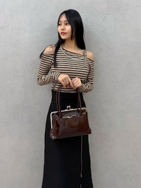 「MURUA（ムルーア）のアシメデザインベルトトップス（ニット/セーター、その他）」を使った、ELENさん（レディース・166cm）の春コーディネート