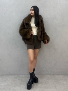 「MURUA（ムルーア）のアイテム（ブルゾン）」を使った、ELENさん（レディース・166cm）の秋コーディネート