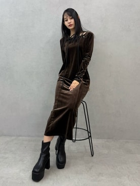 「MURUA（ムルーア）のアイテム」を使った、ELENさん（レディース・166cm）の秋コーディネート