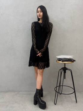 「MURUA（ムルーア）のアイテム（ワンピース/ドレス）」を使った、ELENさん（レディース・166cm）の秋コーディネート