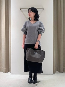 「BARNYARDSTORM（バンヤードストーム）のBARNYARDSTORM / TRスムースVネックプルオーバー/ マシンウォッシャブル 【YouTube「i.style closet」紹介アイテム】（スウェット）」を使った、りりなさん（レディース・153cm）の秋コーディネート