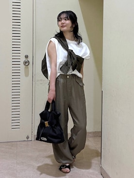 「PLAKTON（プラクトン）のアイテム」を使った、りりなさん（レディース・153cm）の夏コーディネート