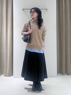 「アイテム（バングル/リストバンド）」を使った、りりなさん（レディース・153cm・20代）の秋コーディネート