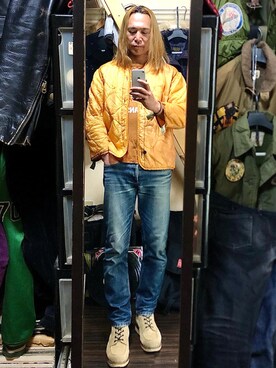 ジャケット アウター オレンジ系 を使ったメンズ人気ファッションコーディネート Wear