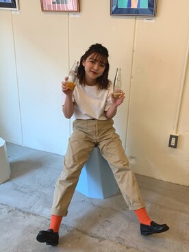 「UNIQLO（ユニクロ）の50色ソックス（消臭機能付き）（ソックス/靴下）」を使った、ぼうさん（レディース・155cm）の春コーディネート