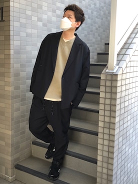 「H&M（エイチ・アンド・エム）のアイテム（ベスト）」を使った、50tatsuyaさん（メンズ・175cm）の春コーディネート
