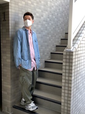 「春カラー」｜「アイテム（ノーカラージャケット）」を使った、50tatsuyaさん（メンズ・175cm）の春コーディネート