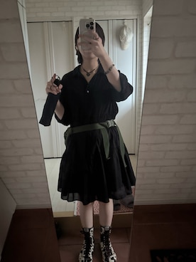 「UNIQLO（ユニクロ）のアイテム（ワンピース/ドレス）」を使った、amkさん（レディース・160cm）の夏コーディネート