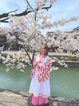 「袴」｜「アイテム（その他）」を使った、saraさん（レディース・153cm）の春コーディネート