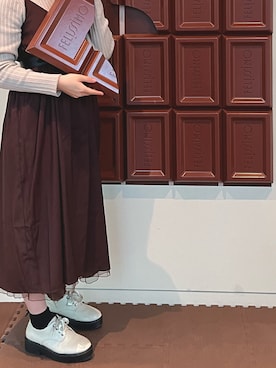 「しまむら（シマムラ）のアイテム（シューズ、ベージュ系）」を使った、saraさん（レディース・153cm）の春コーディネート