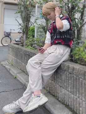 ベストを使った 金髪 のメンズ人気ファッションコーディネート Wear