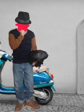 「ロールアップ」｜「アイテム（ライダースジャケット）」を使った、urotasadamakさん（メンズ・168cm）の冬コーディネート