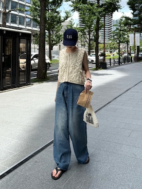 「秋服」｜「アイテム（ベスト）」を使った、miyaさん（レディース・165cm）の秋コーディネート