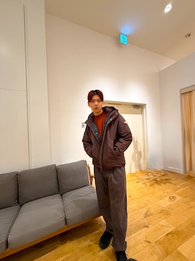 「アイテム（ニット/セーター）」を使った、hao516さん（メンズ・186cm）の冬コーディネート