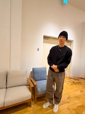 「EKAL（エカル）のアイテム」を使った、hao516さん（メンズ・186cm）の冬コーディネート