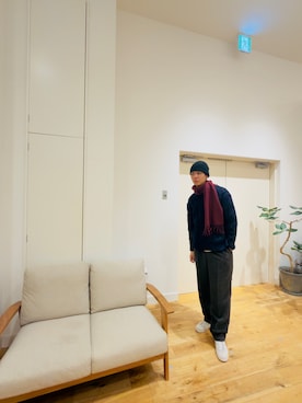 「アイテム（ニットキャップ/ビーニー）」を使った、hao516さん（メンズ・186cm・10代）の冬コーディネート