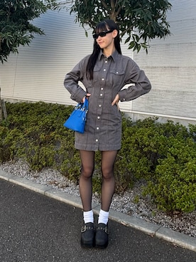「AZUL by moussy（アズールバイマウジー）のアイテム」を使った、HONOKAさん（レディース・157cm）の夏コーディネート