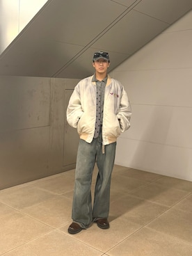 「アイテム（MA-1）」を使った、kyosukeさん（メンズ・175cm）の冬コーディネート