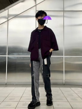 「NERDY（ノルディ）のアイテム」を使った、n0v0neさん（メンズ・159cm）の秋コーディネート