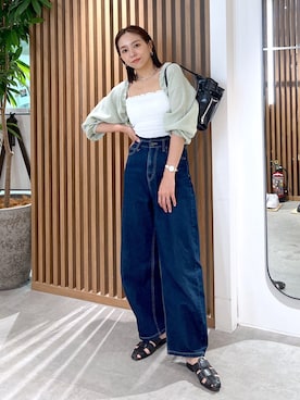 「FREE'S MART（フリーズマート）のアイテム（その他トップス）」を使った、natsumiさん（レディース・166cm）の春コーディネート