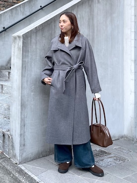 「アイテム（ステンカラーコート）」を使った、natsumiさん（レディース・166cm）の秋コーディネート