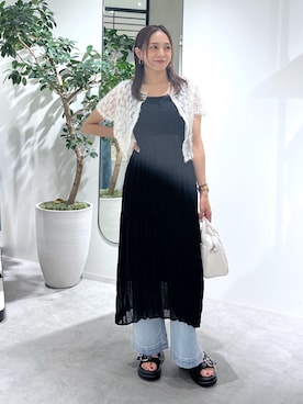 「FREE'S MART（フリーズマート）のアイテム（ワンピース）」を使った、natsumiさん（レディース・166cm）の夏コーディネート