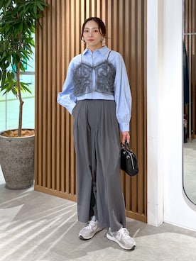 「FREE'S MART（フリーズマート）のアイテム（スラックス）」を使った、natsumiさん（レディース・166cm）の冬コーディネート