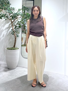 「アイテム（ニット/セーター）」を使った、natsumiさん（レディース・166cm）の夏コーディネート