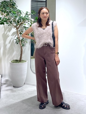 「FREE'S MART（フリーズマート）のハーフムーンバッグ（ハンドバッグ）」を使った、natsumiさん（レディース・166cm）の夏コーディネート