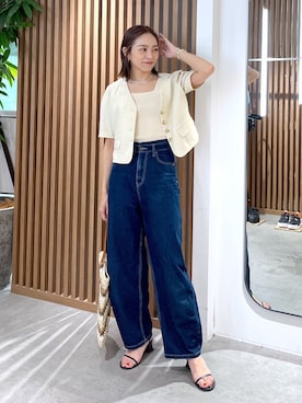 「FREE'S MART（フリーズマート）のアイテム（ノーカラージャケット）」を使った、natsumiさん（レディース・166cm）の春コーディネート