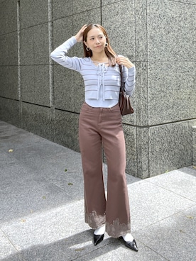 「FREE'S MART（フリーズマート）のアイテム（パンツ）」を使った、natsumiさん（レディース・166cm）の秋コーディネート