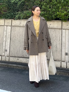 「アイテム（ピーコート）」を使った、natsumiさん（レディース・166cm）の秋コーディネート