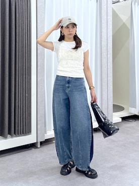 「FREE'S MART（フリーズマート）のアイテム（帽子）」を使った、natsumiさん（レディース・166cm）の夏コーディネート