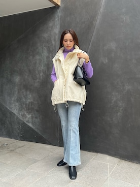 「アイテム（その他アウター、ホワイト系）」を使った、natsumiさん（レディース・166cm）の夏コーディネート