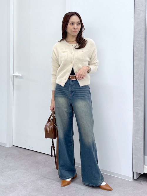 3サイズ展開XS-L】サイドパネルヴィンテージライクワイドデニム【低