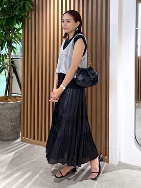 「アイテム（ベスト、シルバー系）」を使った、natsumiさん（レディース・166cm）の夏コーディネート