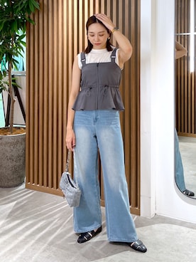 「FREE'S MART（フリーズマート）のアイテム（スリッポン）」を使った、natsumiさん（レディース・166cm）の夏コーディネート