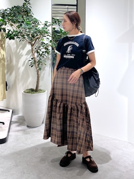 「アイテム（スカート）」を使った、natsumiさん（レディース・166cm）の夏コーディネート