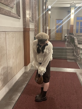 「BEAMS（ビームス）のアイテム（ハンチング/ベレー帽）」を使った、qryuuさん（レディース・155cm）の秋コーディネート