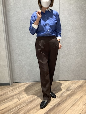「アイテム（ビジネスシャツ）」を使った、TOKYO SHIRTS橿原店さん（レディース・155cm）の夏コーディネート