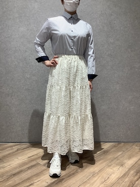 「長袖シャツ」｜TOKYO SHIRTS橿原店さん（レディース・162cm）の夏コーディネート