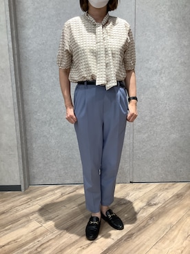 「ボウタイブラウス」｜TOKYO SHIRTS橿原店さん（レディース・155cm）の夏コーディネート