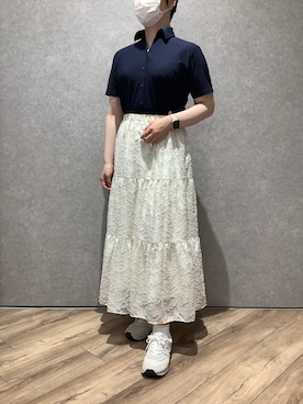 「アイテム（ビジネスシャツ）」を使った、TOKYO SHIRTS橿原店さん（レディース・162cm）の夏コーディネート