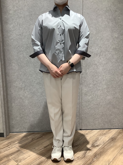 ビジネス・経済 Masa0930 形態安定ノーアイロン スキッパー 7分袖ビジネスワイシャツ（ビジネス