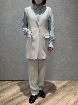 「ベストコーデ」｜「アイテム（スラックス）」を使った、TOKYO SHIRTS橿原店さん（レディース・155cm）の春コーディネート