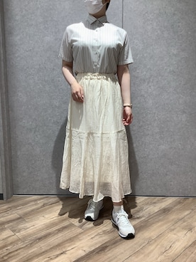 「アイテム（ビジネスシャツ）」を使った、TOKYO SHIRTS橿原店さん（レディース・162cm）の夏コーディネート