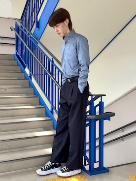 「ダスティブルー」｜TOKYO SHIRTS橿原店さん（メンズ・177cm）の夏コーディネート