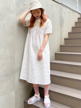 「アイテム（付け襟）」を使った、yunaさん（レディース・169cm）の春コーディネート