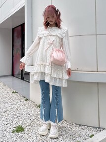 flower waffleミニワンピース｜メリージェニー（merry jenny